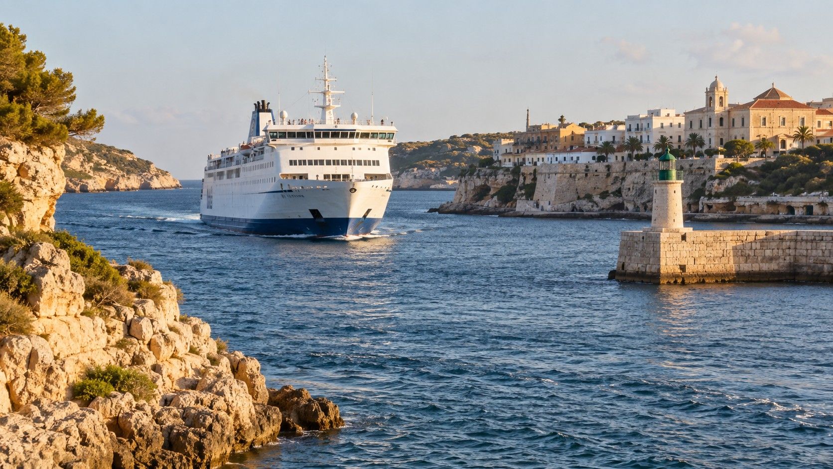 Fähre von Mallorca nach Menorca im Hafen