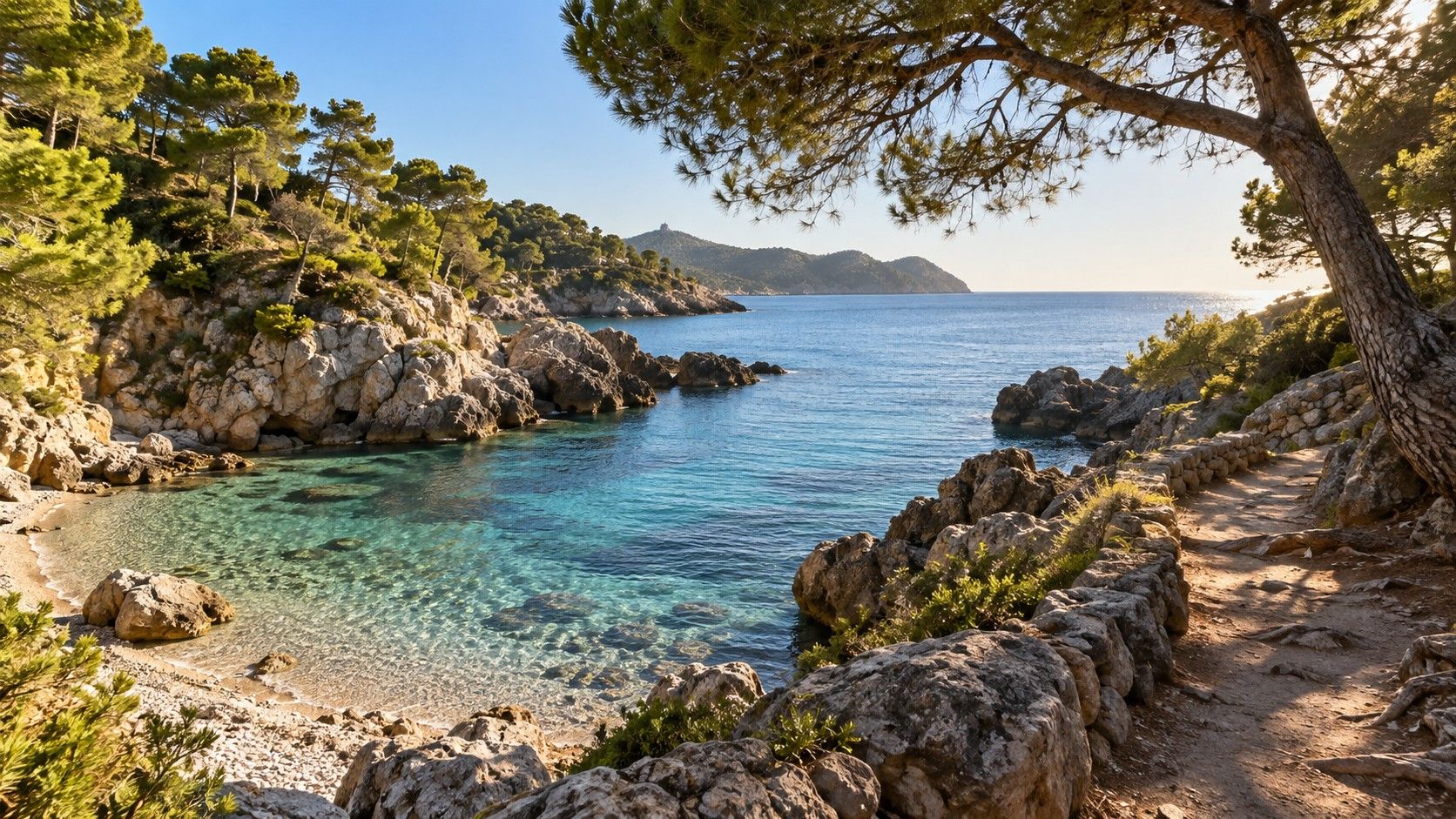Felsige Bucht an Mallorcas Ostküste